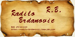 Radilo Brdanović vizit kartica